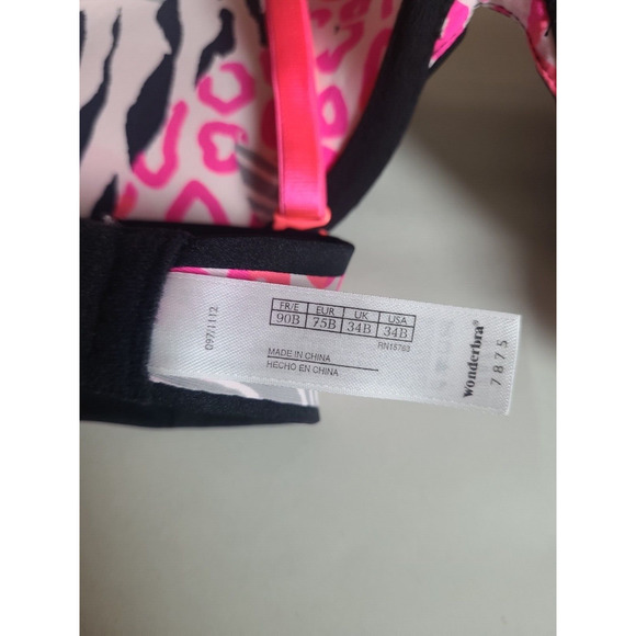 Wonderbra Wonderboost Add-a-Size Black Floral Convertible Underwire Bra Size 34B - Picture 4 of 4